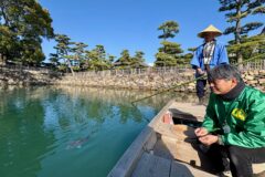 春！瀬戸内海と繋がった・・城のお堀でタイと戯れて