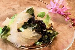 桜の季節に・・「タイ」の塩昆布和えサラダ